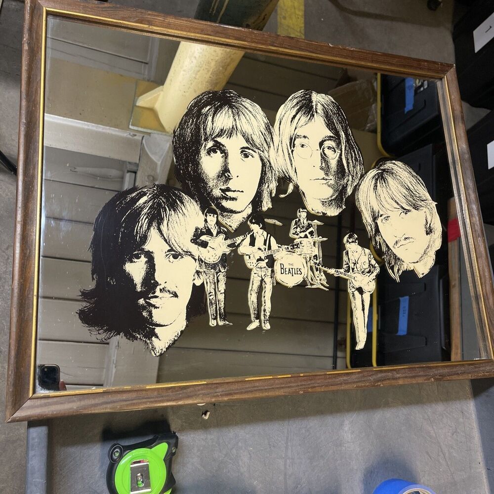 Vintage The Beatles Mirror 19” x 25” Beautiful Piece